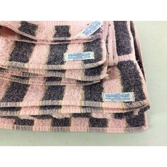 Vintage Harmony House Pink Stripe Towel Set of 3 - Picture 5 of 6